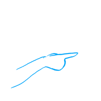 how to draw a hand pointing at a black background