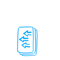 a blue arrow on a black background